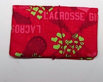 Runners Pocket Wallet, Pink Lacrosse Case, Credit Card, Gift, Loyalty, Business Card Holder, Ready to Ship