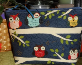 Night Owls Make Up / Coin / Storage / Organizer / Cell Phone Pouch