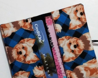 Terrier Business Card Holder Case for Women / Yorkie Dog / Loyalty Cards / Credit Cards / Pocket Wallet / Gift Card Holder Ready to Ship