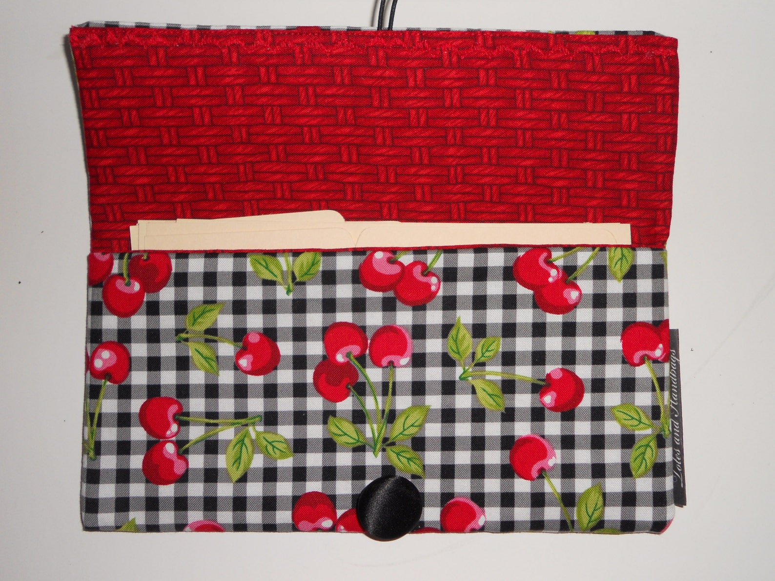 Cherry Check Coupon Organizer Storage Case with Dividers Etsy