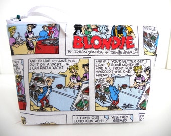 Blondie Comic Strip  Make Up , Coin , Storage, Cell Phone Bag, Ready to Ship