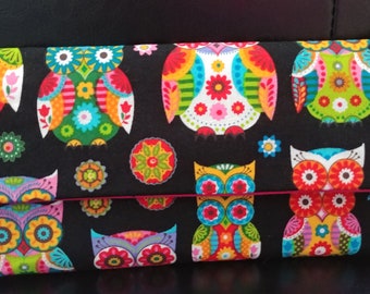 Rainbow Owls Wallet / Cell Phone  / Check Book / Credit Card / Last One Ready to Ship