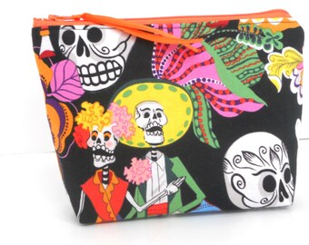 Maquillaje de pareja del Día de Muertos / Bolsa de monedas / Almacenamiento / Bolsa de teléfono celular / Organizador