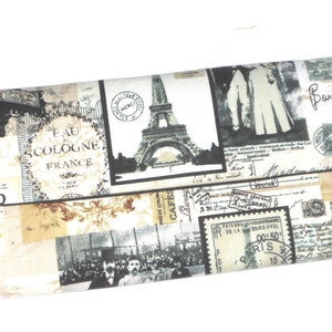 Vintage Paris postal escenas sobre cartera / pulsera / embrague / teléfono celular / regalos de dama de honor