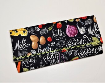 Coupon Organizer Market Fresh Veggies , Storage Case with Dividers, Check Book Case, Ready to Ship