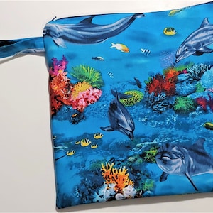 Delphin Nasstasche Einzeltasche, Pooltasche, Wickeltasche