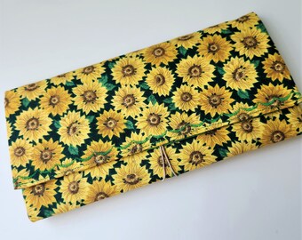 Coupon Organizer Sunflowers  / Storage Case with Dividers / Check Book Case Ready to Ship