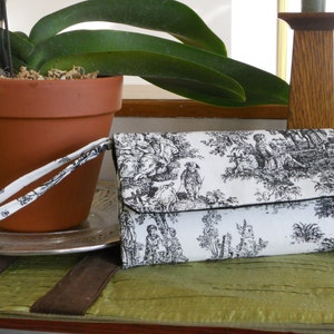Carteira Toile Envelope Preto e Branco / Writslet / Celular / Livro de Cheques / Presentes de Dama de Honra