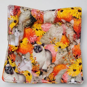 Microwave Bowl Cozy Kitties and Flowers / Ice Cream Bowl Cozy