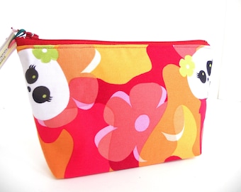 Cute Skully and Flower  Make Up  / Coin / Storage / Cell Phone Bag / Organizer