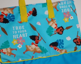 Moana True To Your Heart Child Tote / School Tote / Book Travel Bag / Overnight Bag / Embroidered with Childs name