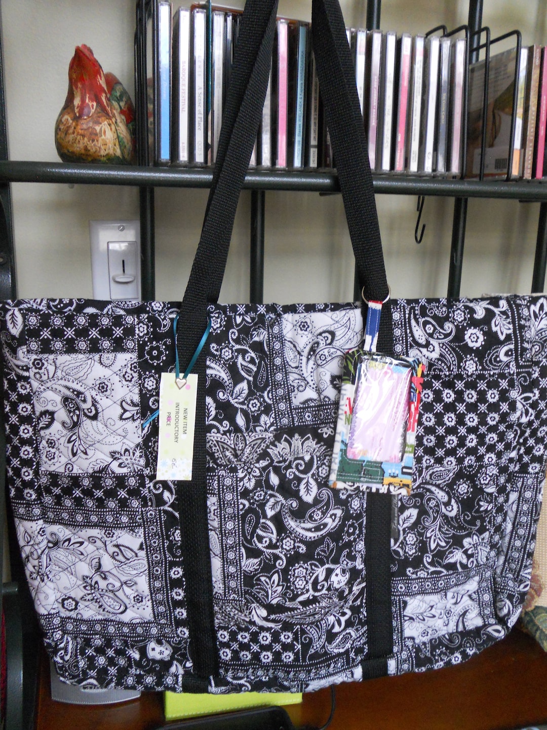 Extra Large Quilted Travel Tote / Carry on Luggage / Overnight Bag