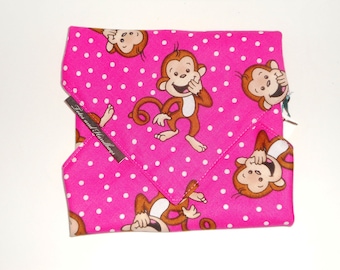 Sandwich and Snack Combo PINKY Monkey / Eco Friendly  / Snack / Back to School / Lining Options