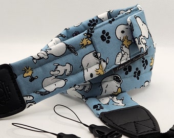 Snoopy and Woodstock DSLR Camera Strap in Blue