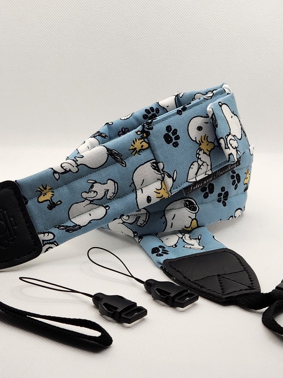 Snoopy and Woodstock DSLR Camera Strap in Blue