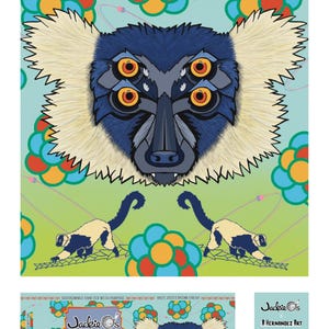 May include: A colorful illustration of a lemur with multiple eyes, surrounded by flowers. The text "Jackie's Fission Fusion Hazy Double India Pale Ale" is printed on the label. The text "Original Release: March 2021" is also printed on the label.