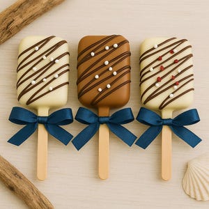 Luxury Fudge Pop Trio I 3 Flavours | Handmade Cornish Fudge on a Stick | Wedding & Party Favours | Gourmet Foodie Gift I Fudge Gift I Fudge