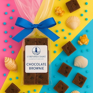 Chocolate Brownie Fudge I Handgemachter Cornish Fudge | Spaß Feinschmecker Geschenk | Partytüten-Leckerli | Strumpffüller | Süßes Kindergeschenk I Fun Fudge I Fudge