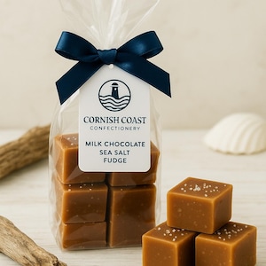 Milk Chocolate & Sea Salt Fudge I Cornish Fudge I Luxury Handmade Cornish Fudge | Cornish Confectionery | Gourmet Foodie Gift I Cornish Gift