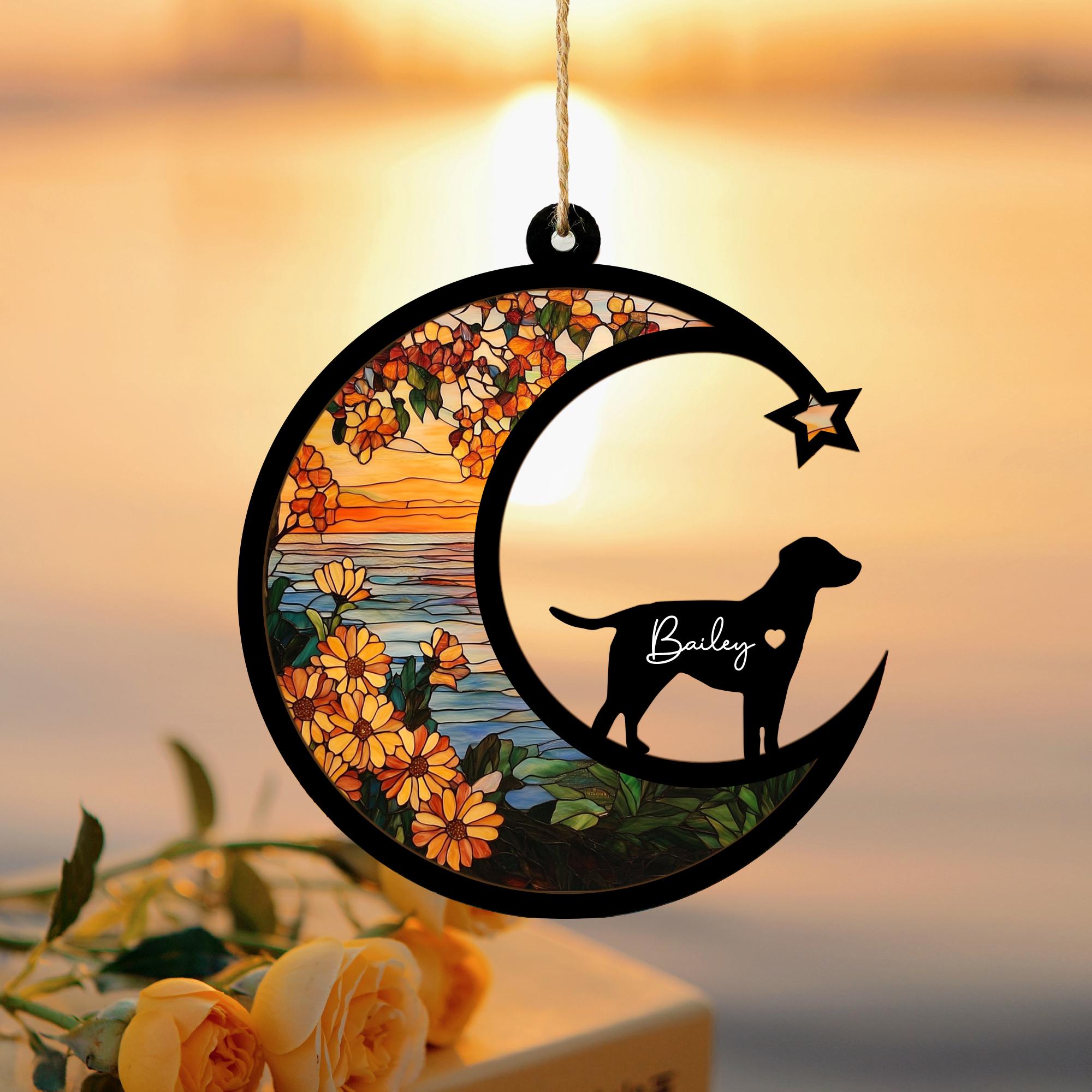 Personalized Loss Of Dog Sympathy Suncatcher, Dog Memorial Gift, Pet Memorial Suncatcher, Loss of Dog Gift, Dog Remembrance Gift, Dog Lovers