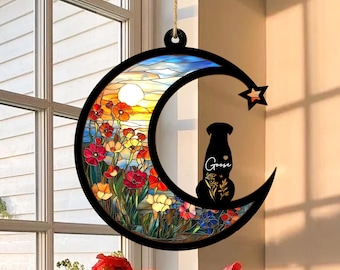 Personalized Loss Of Dog Sympathy Suncatcher, Dog Memorial Gift, Pet Memorial Suncatcher, Loss of Dog Gift, Dog Remembrance Gift