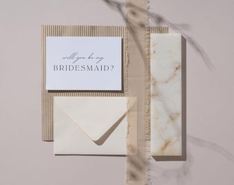Bridesmaid Proposal Card with Colored Envelope, Bridal Party Gift, Will You Be My Bridesmaid, Bridesmaid Gift, Wedding Gift, Folded Card
