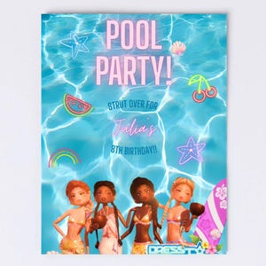 Dress To Impress Pool Party Birthday Invitation - Editable Template
