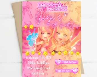 Dress to Impress - Editable Birthday Invite Template