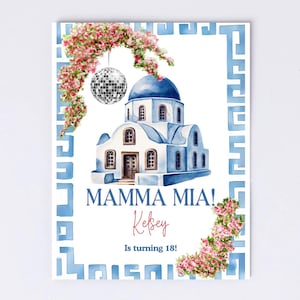 Mamma Mia Birthday Invite Card - Editable Template