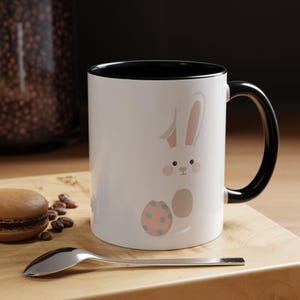 Mug, Cute Bunny Rabbit Design, Adorable Animal Lover Mug, Easter Gift, Ceramic Tea Cup, Funny Coffee Mug