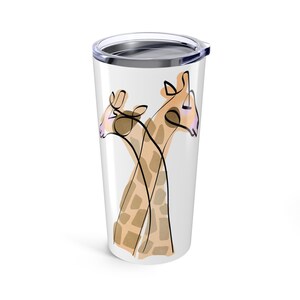 20oz Tumbler with Giraffe Design - Cute Animal Print Cup, Giraffe Lover Gift, Safari Theme Travel Mug, Zoo Wildlife Tumbler, Animal Pattern