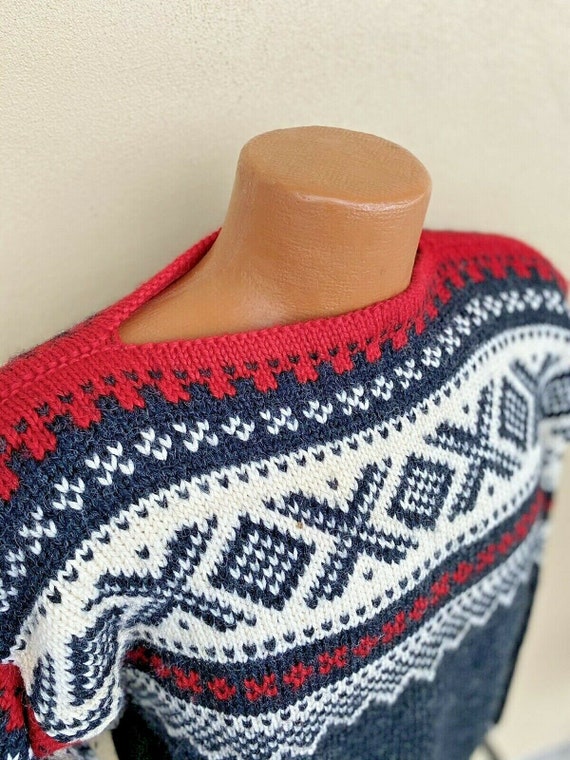 Vtg Fair Isle Haus Norway 100% Wool Sweater L XL G