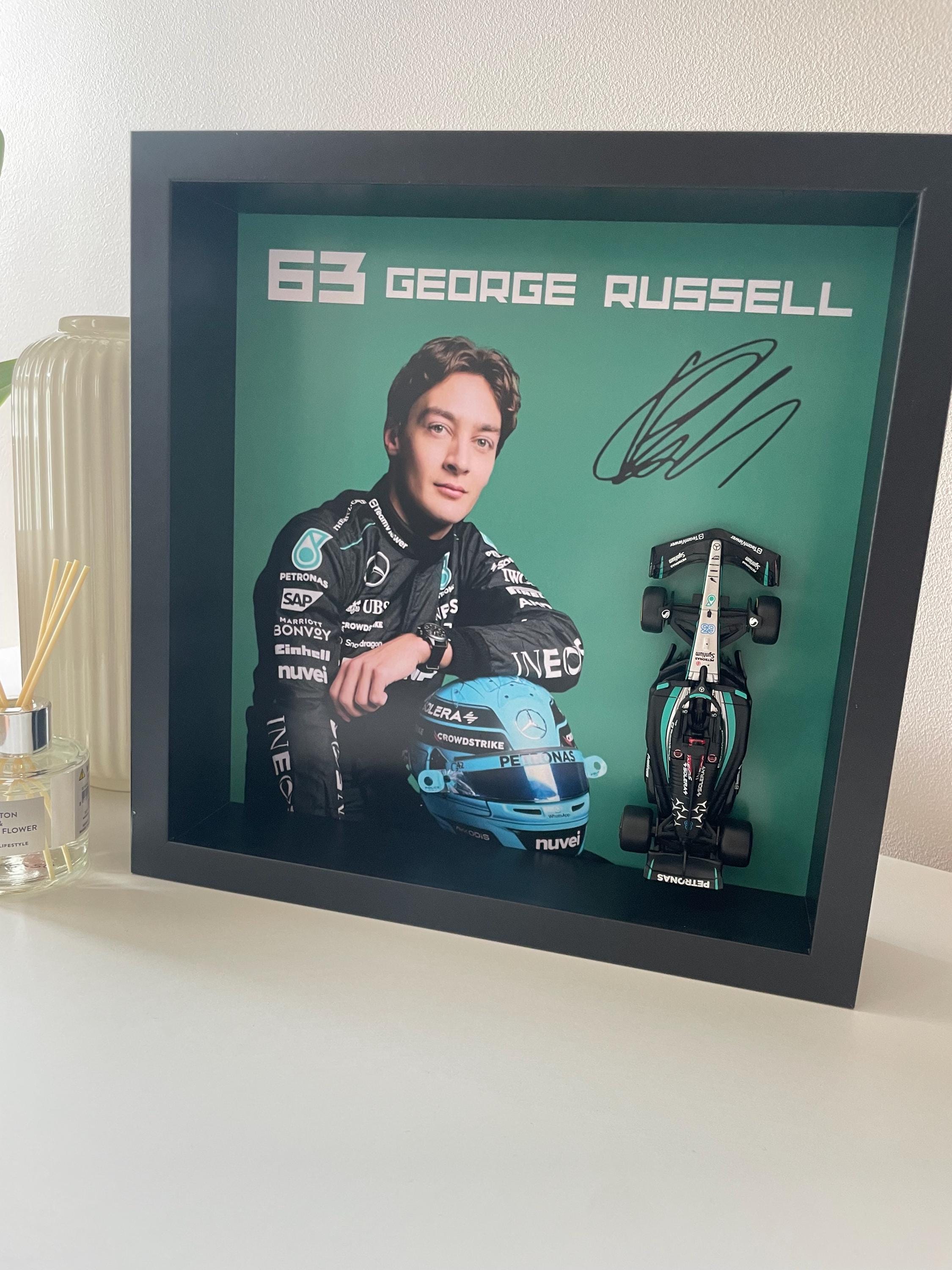 GEORGE RUSSELL AUTOGRAPH Framed + Mercedes Car / Signed Display