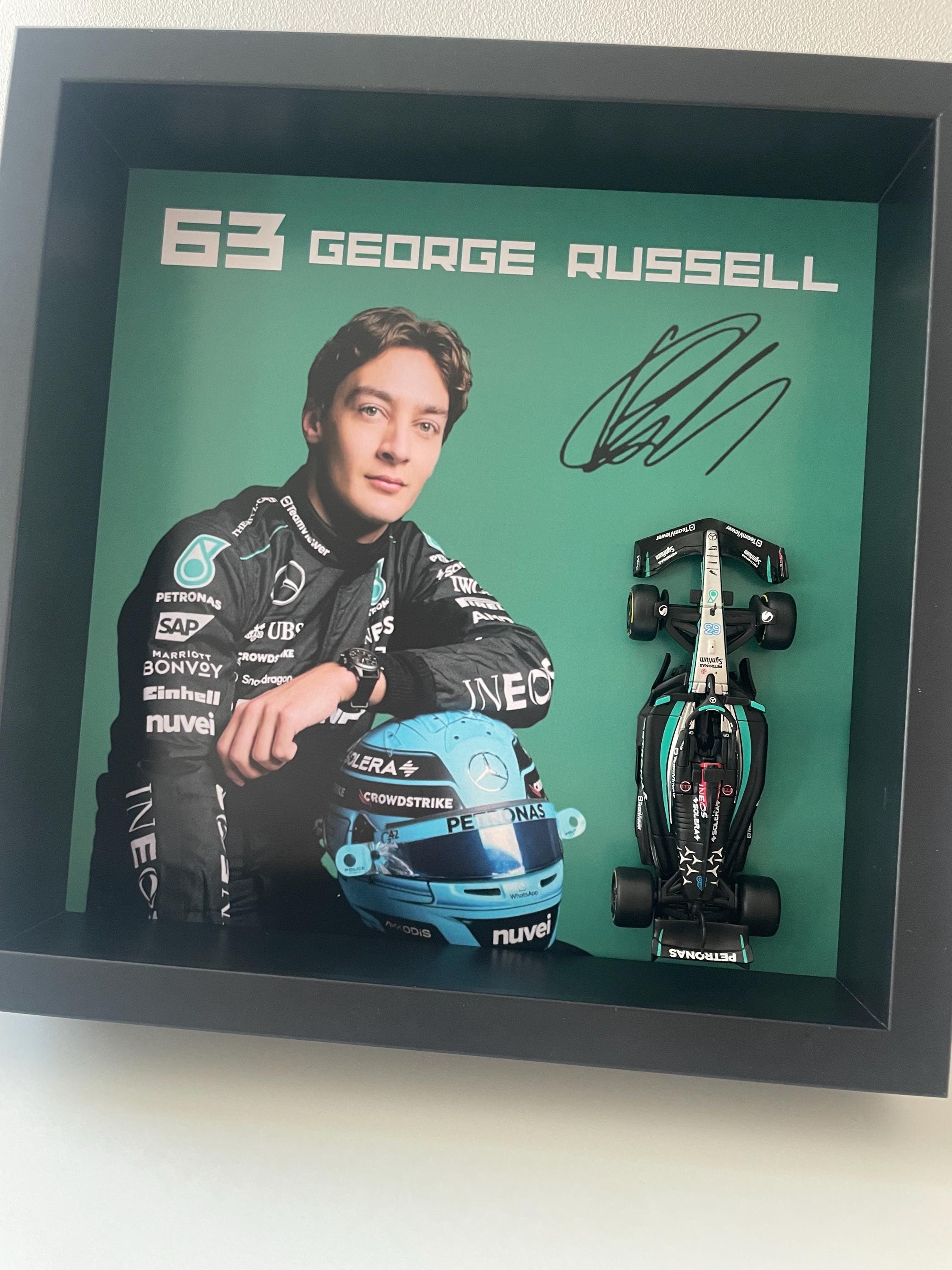GEORGE RUSSELL AUTOGRAPH Framed + Mercedes Car / Signed Display