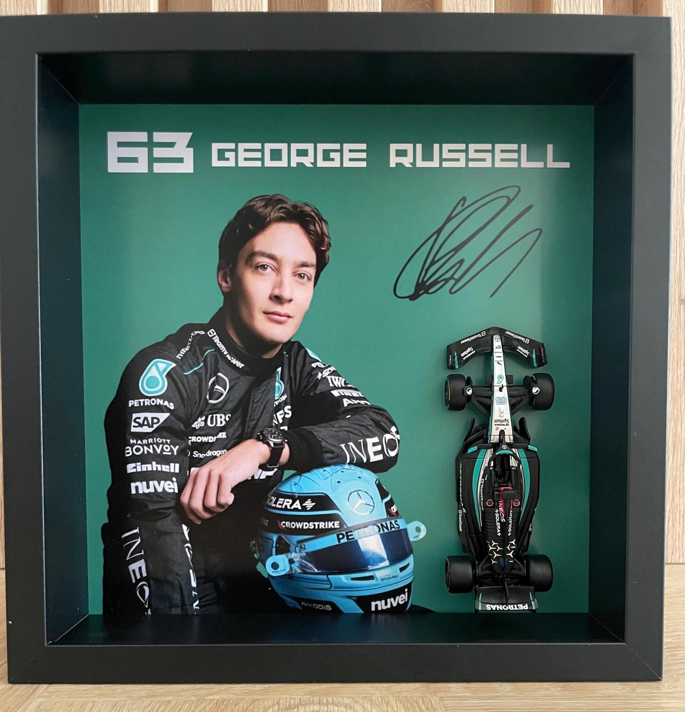 GEORGE RUSSELL AUTOGRAPH Framed + Mercedes Car / Signed Display