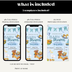 Baby Boy Baby Shower Invitation | Editable Digital Invite | Blue Baby Shower Template | Printable Download | Instant Access