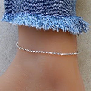 Sterling Silver Anklets for Women, Sterling Silver Ankle Bracelet, Ankle Bracelet 925 Silver, Chain Anklet Silver, Dainty Silver Anklet