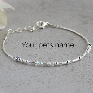 Pet Memorial Bracelet Sterling Silver, Morse Code Bracelet Custom, Memorial Bracelet for Dog, Personalized Pet Bracelet, Cat Bracelet Bracelet Only