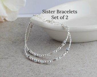 Sister Bracelets for 2,  Sister Bracelet Morse Code, Morse Code Bracelet Sterling Silver, Sister Bracelet Gift, Gift for Sister from Sister