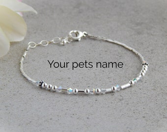 Pet Memorial Bracelet, Morse Code Bracelet Custom, Memorial Bracelet for Dog, Personalized Pet Bracelet, Cat Bracelet