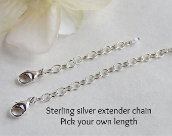 Sterling Silver Extender for Necklace, Adjustable Silver Chain Extender, Necklace Extender, Silver Extender Chain for Bracelet