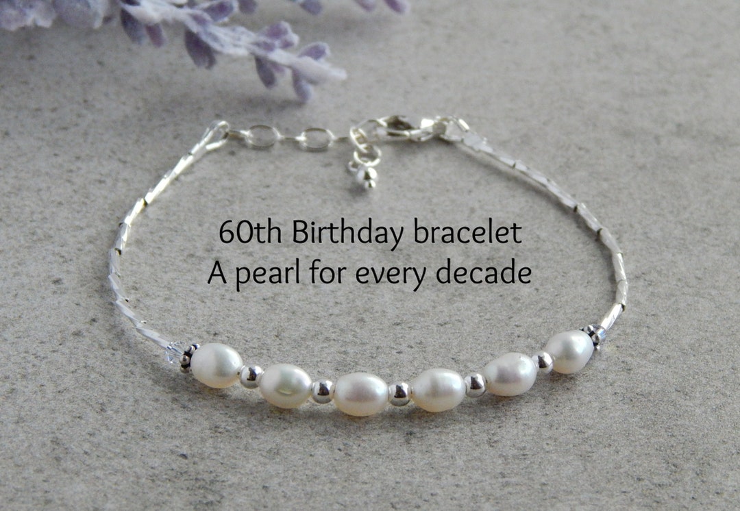60th Birthday Gift for Women Jewelry, 60th Birthday Bracelet 