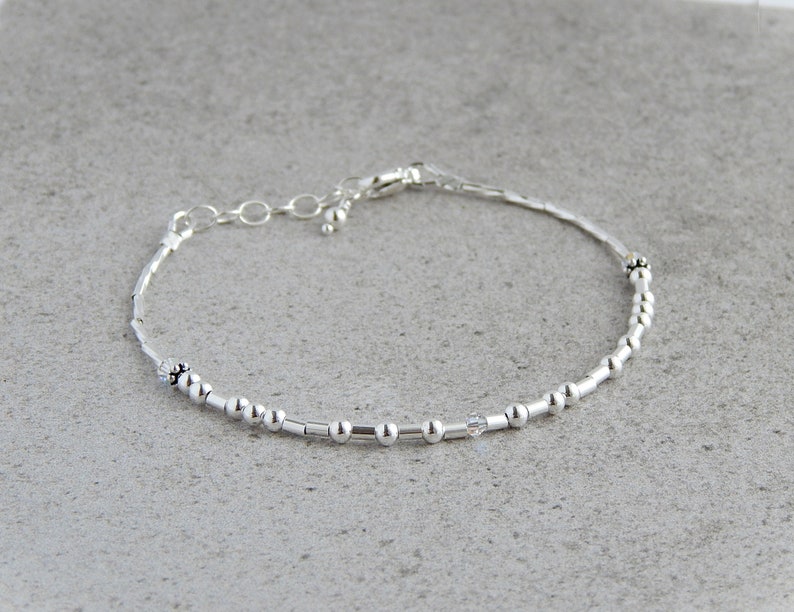 Cancer Bracelets for Women, Morse Code Bracelet Sterling Silver, Strength Bracelets, Cancer Survivor Bracelet, F Cancer Bracelet image 5