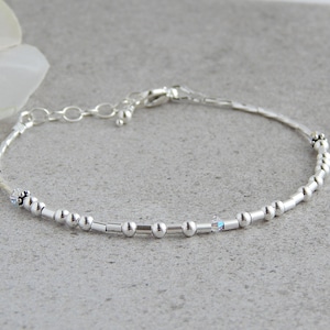 Cancer Bracelets for Women, Morse Code Bracelet Sterling Silver, Strength Bracelets, Cancer Survivor Bracelet, F Cancer Bracelet image 6