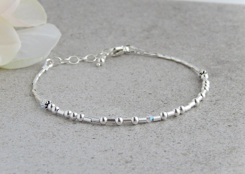 Cancer Bracelets for Women, Morse Code Bracelet Sterling Silver, Strength Bracelets, Cancer Survivor Bracelet, F Cancer Bracelet image 6