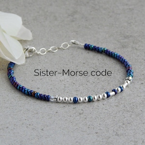 Sister Bracelet Morse Code, Morse Code Bracelet Sterling Silver, Sister Bracelet Gift, Gift for Sister from Sister