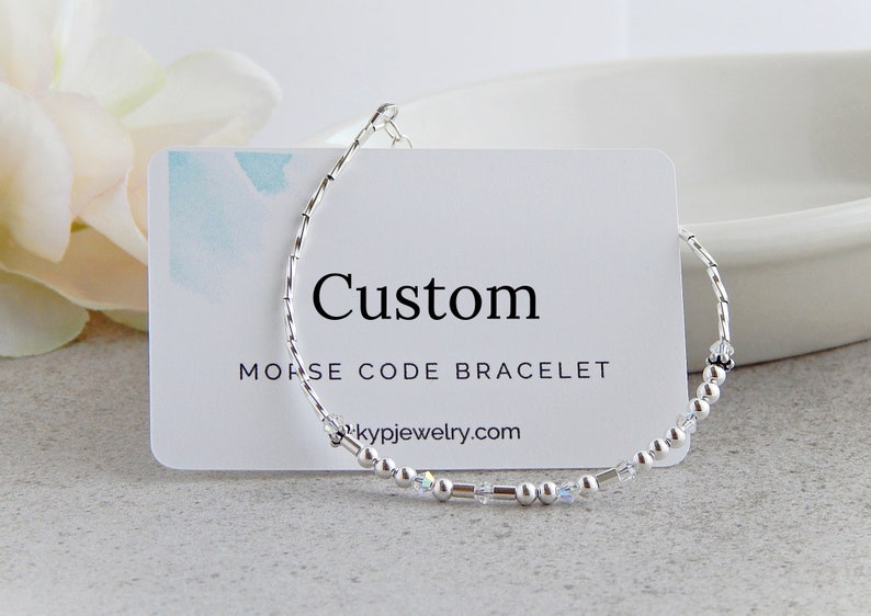 Custom Morse Code Bracelet, Morse Code Bracelet Sterling Silver, Personalized Morse Code Bracelet for Women, Secret Message Bracelet image 3