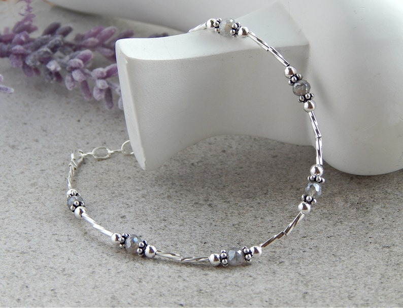 Sterling Silver Faceted Labradorite Bracelet main image 0