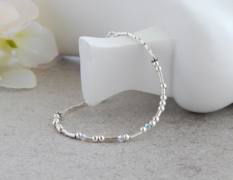 Morse Code Bracelet Sterling Silver, Until We Meet Again Morse Code Bracelet, Memorial Bracelets for Women, Pet Sympathy Bracelet image 3