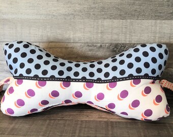 Orange Purple Black Dots Dog Bone Pillow